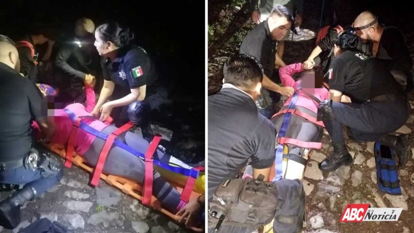 Rescata SSPC a mujer que sufriera caída en el cerro de San Juan en Tepic