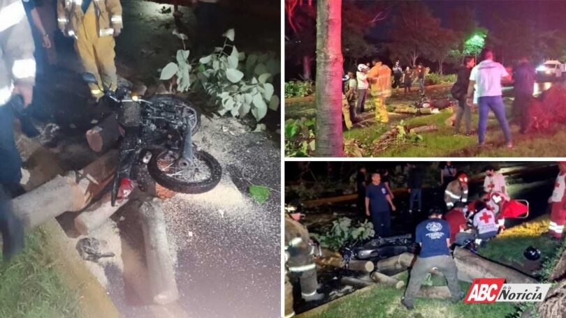 Atiende Gobierno de Tepic a motociclista lesionado tras caerle árbol en el bulevar Colosio