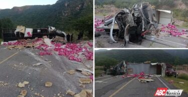 Atiende SSPC la volcadura de un torton en la carretera Ruiz - Zacatecas