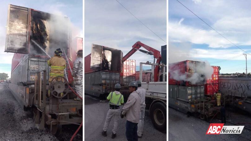 Sofocan Bomberos de Nayarit incendio de un vagón de tren en Tepic