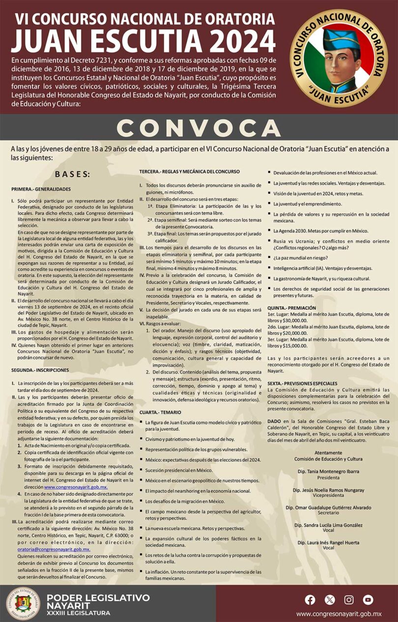 Convocatoria VI Concurso Nacional de Oratoria 2024 - El ABC de la Noticia