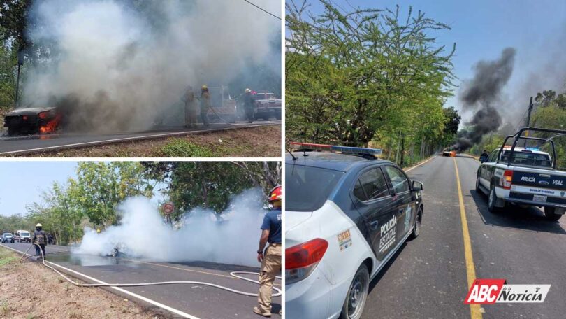 Atiende SSPC incendio vehicular en Bahía de Banderas
