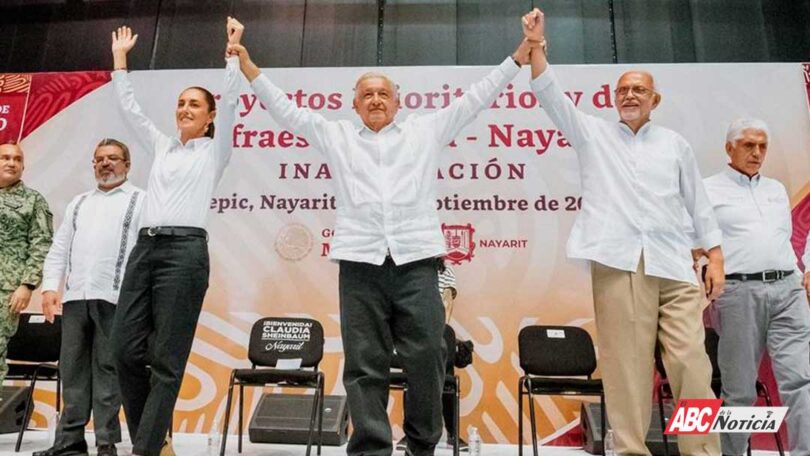 AMLO y Claudia Sheinbaum en Nayarit: agradecimientos por la transformación del estado