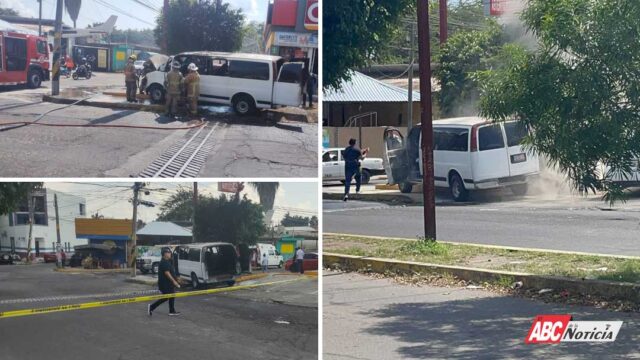 Sofocan Bomberos de Nayarit un vehículo siniestrado en Tepic