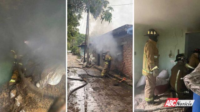 Sofocan Bomberos de Nayarit el incendio de una bodega en el municipio de Ahuacatlán