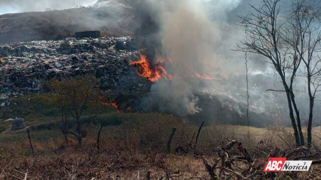 Atiende Gobierno de Tepic incendio en el relleno sanitario “El Iztete”