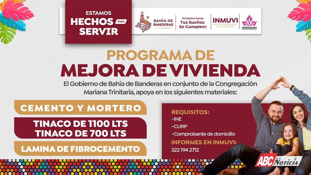Arranca en Bahía de Banderas el Programa de Mejora de Vivienda en coordinación con la Congregación Mariana Trinitaria