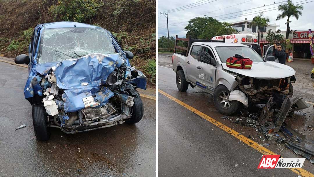 Atienden bomberos de Nayarit aparatoso accidente en Compostela