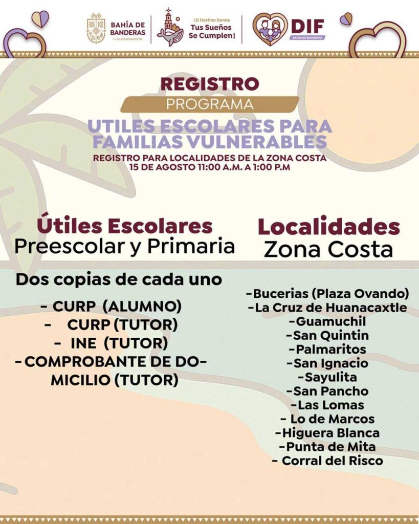 Héctor Santana y Margui Zúñiga impulsan programa de útiles escolares para la niñez de la Zona Costa