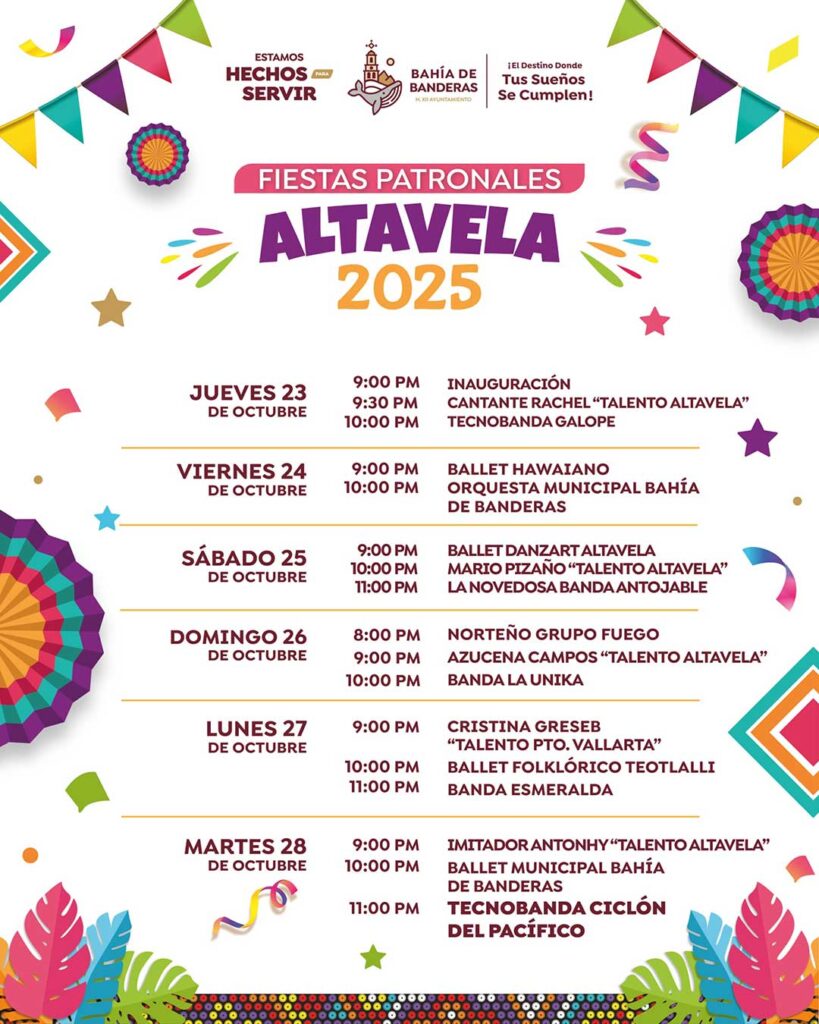 Bahía de Banderas se prepara para celebrar las Fiestas Patronales 2025 en Santa Fe, Altavela y Emilio M. González