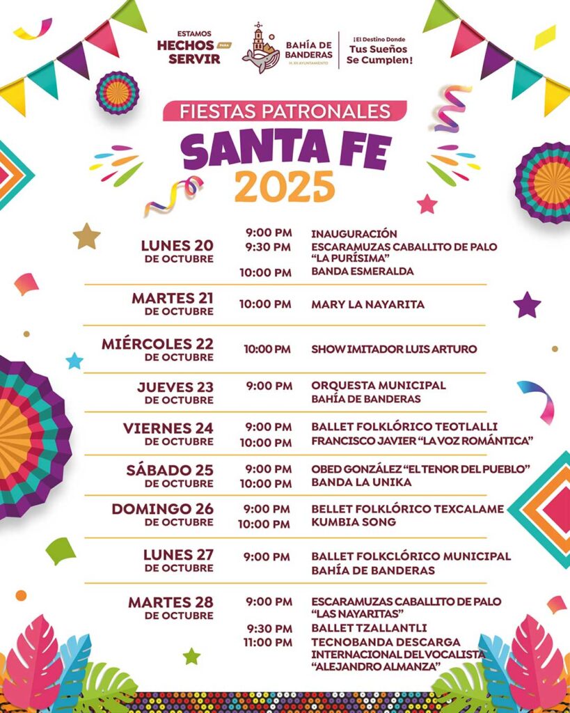 Bahía de Banderas se prepara para celebrar las Fiestas Patronales 2025 en Santa Fe, Altavela y Emilio M. González
