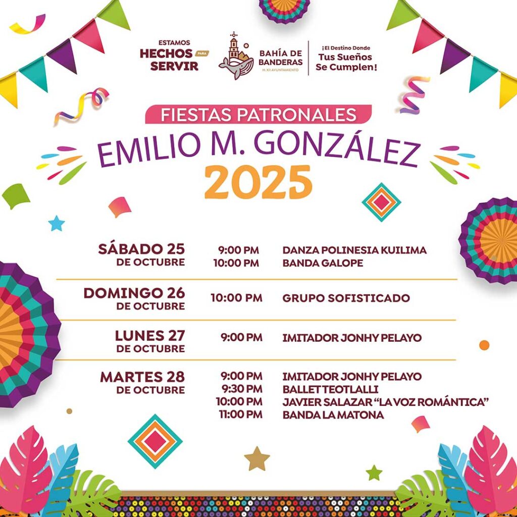 Bahía de Banderas se prepara para celebrar las Fiestas Patronales 2025 en Santa Fe, Altavela y Emilio M. González