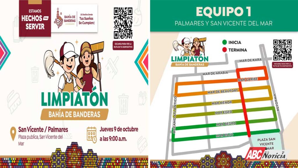 El Limpiatón llegará a la colonia Palmares y San Vicente del Mar