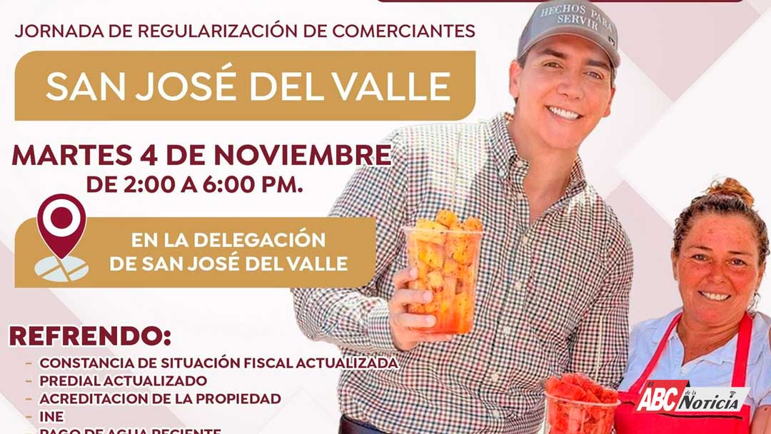 Jornada de Regularización de Comerciantes estará en San José del Valle