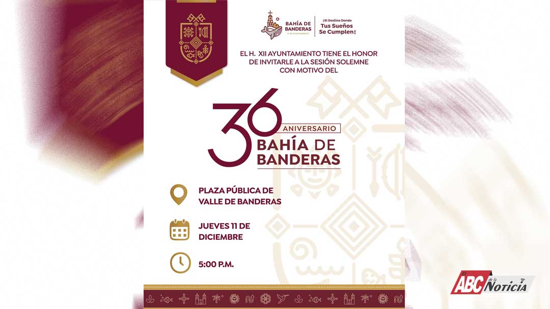 Bahía de Banderas invita a conmemorar el 36º Aniversario del Municipio