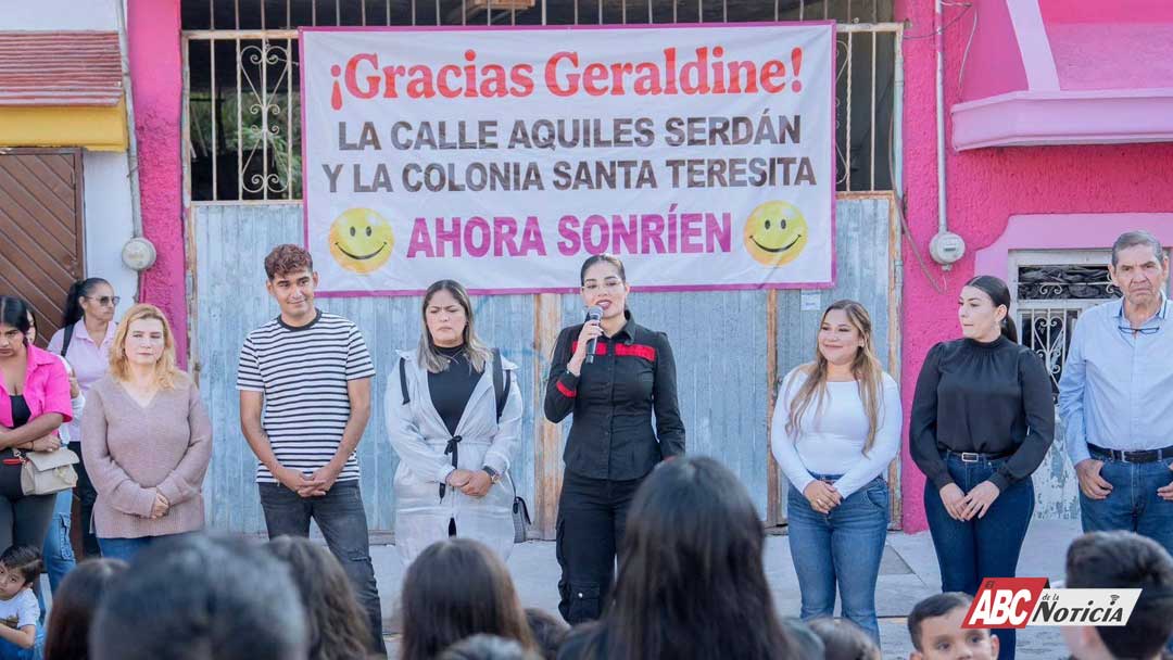 Geraldine Ponce entrega obra integral en la calle Aquiles Serdán de Santa Teresita