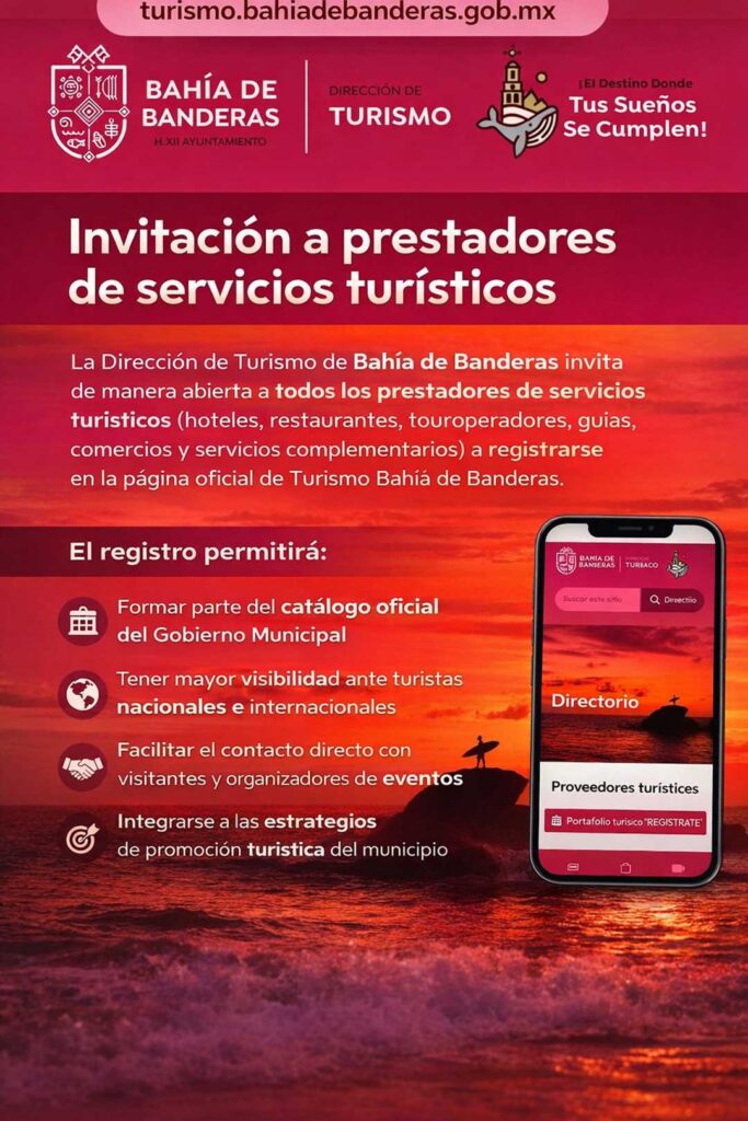 Invitan a prestadores turísticos a integrarse al catálogo oficial de Bahía de Banderas