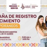 Continúa la campaña de registro de nacimiento extemporáneo