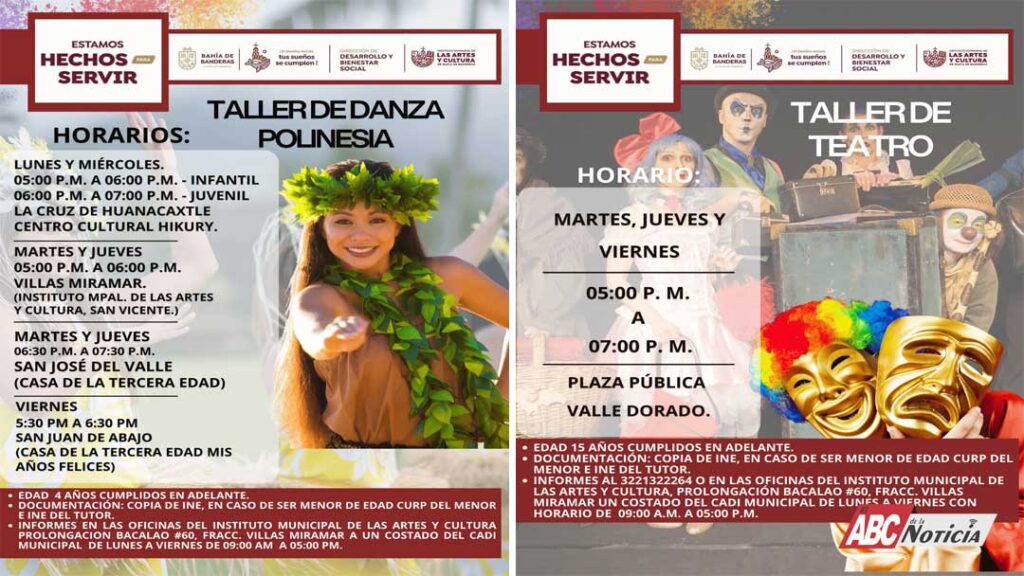 El Gobierno Municipal de Bahía de Banderas impulsa talleres culturales para todas las edades