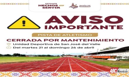 Cierre temporal de pista de atletismo en San José del Valle por mantenimiento