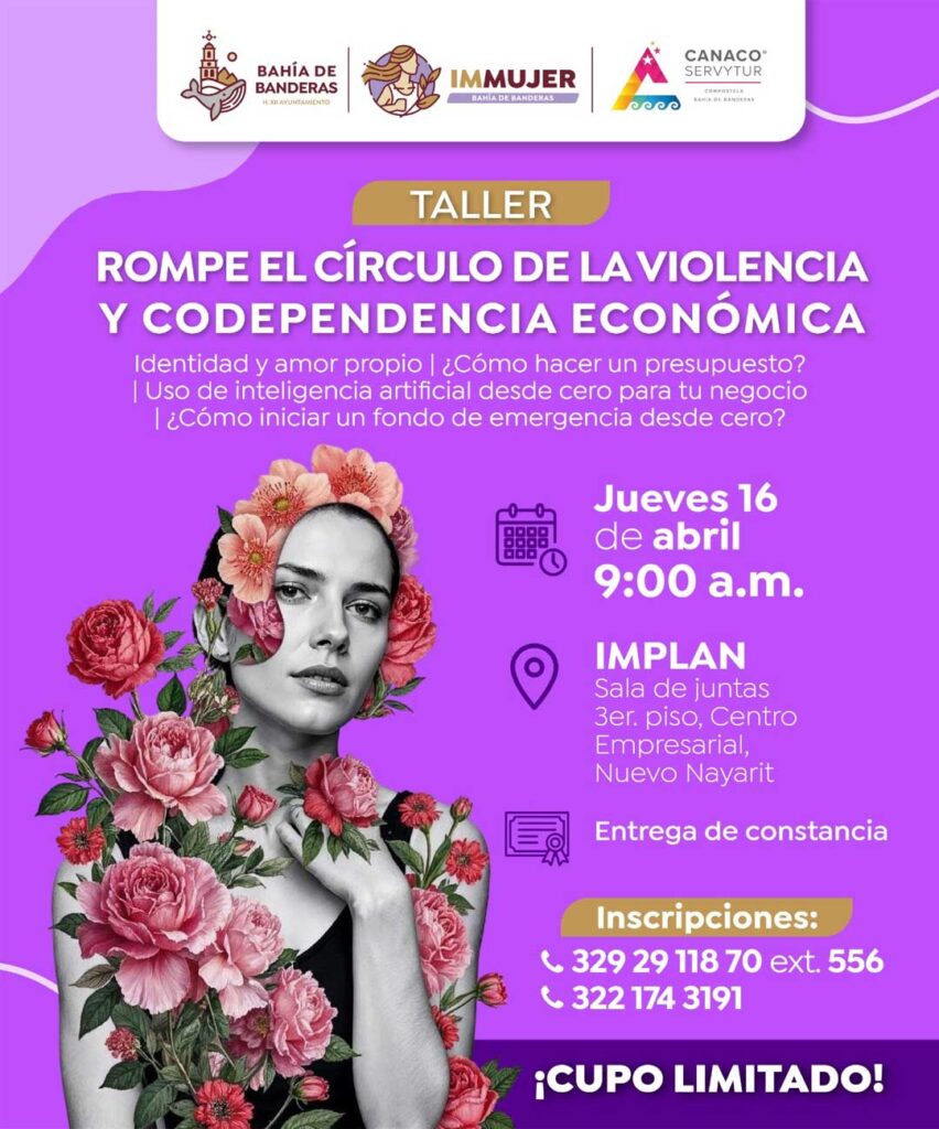 Gobierno de Bahía convoca a taller "Rompe el círculo de la violencia y codependencia económica"
