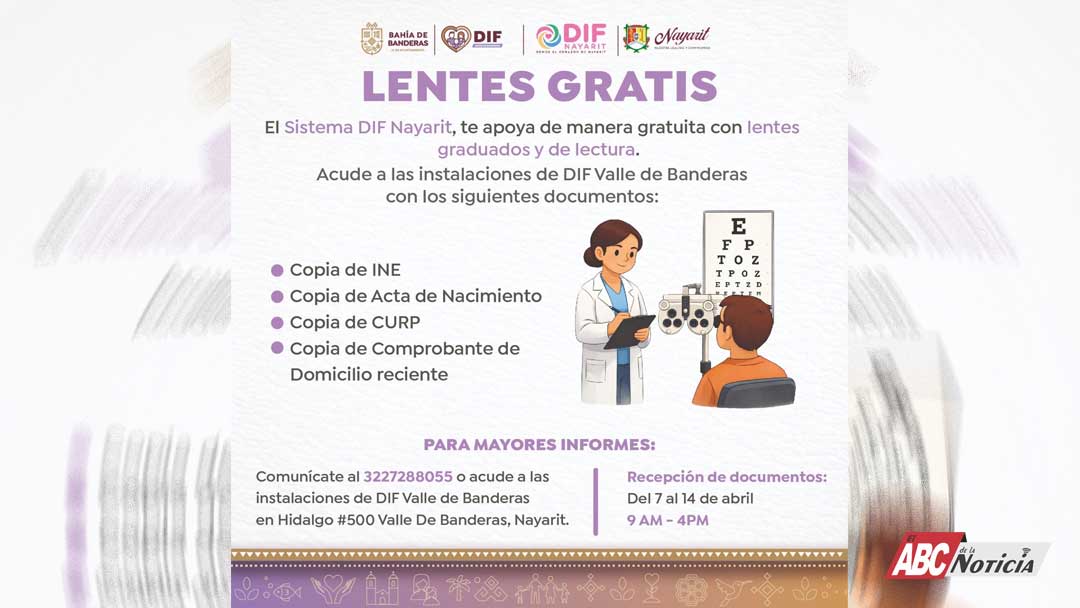 Lanza Sistema DIF Nayarit campaña de lentes gratuitos en Bahía de Banderas