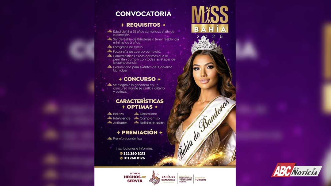 Convocan a jóvenes a participar en “Miss Bahía 2026”