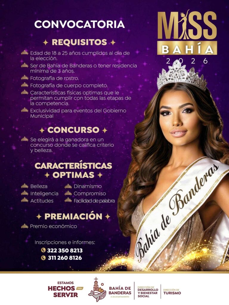 Convocan a jóvenes a participar en “Miss Bahía 2026”
